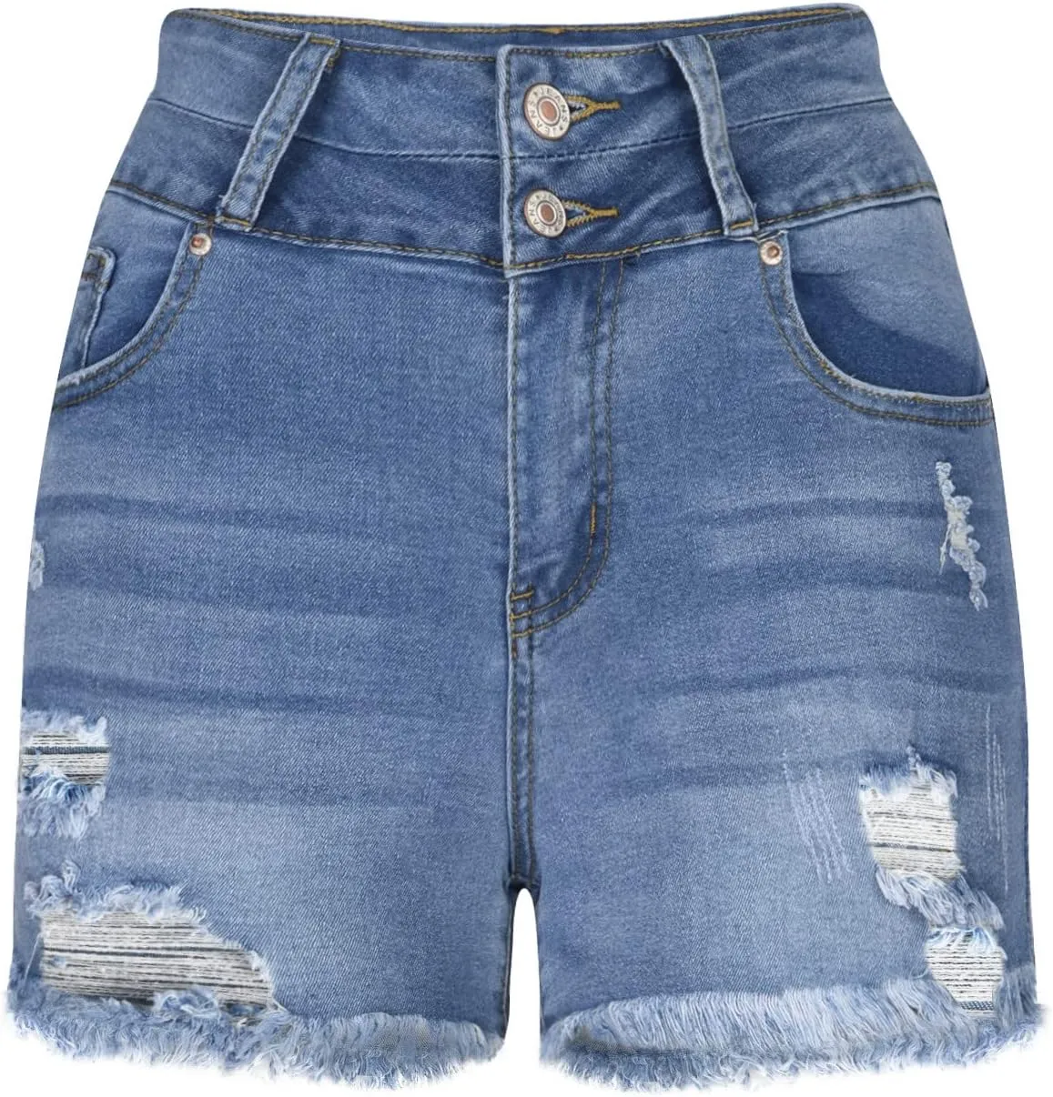 ZDRZK Womens Denim Shorts High Waisted Ripped Distressed Stretchy Jean Shorts with Pockets Dressy Casual Summer