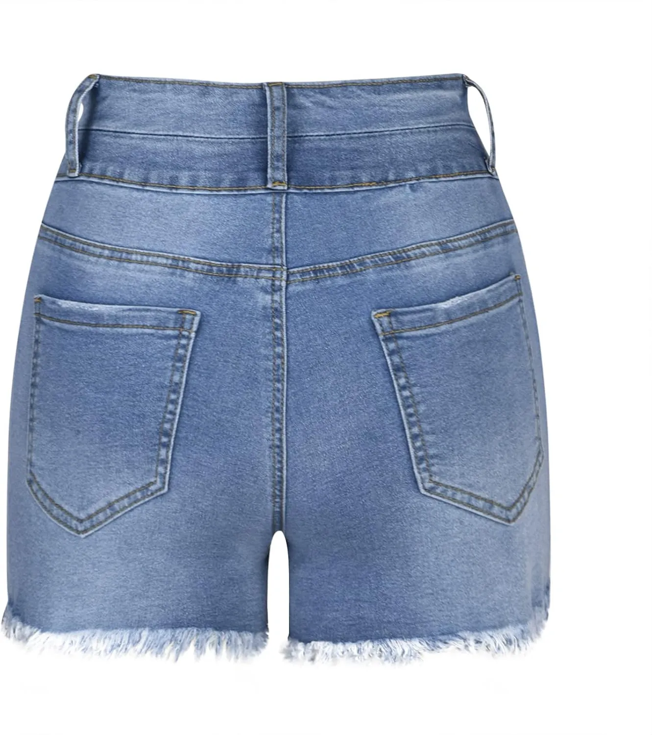 ZDRZK Womens Denim Shorts High Waisted Ripped Distressed Stretchy Jean Shorts with Pockets Dressy Casual Summer