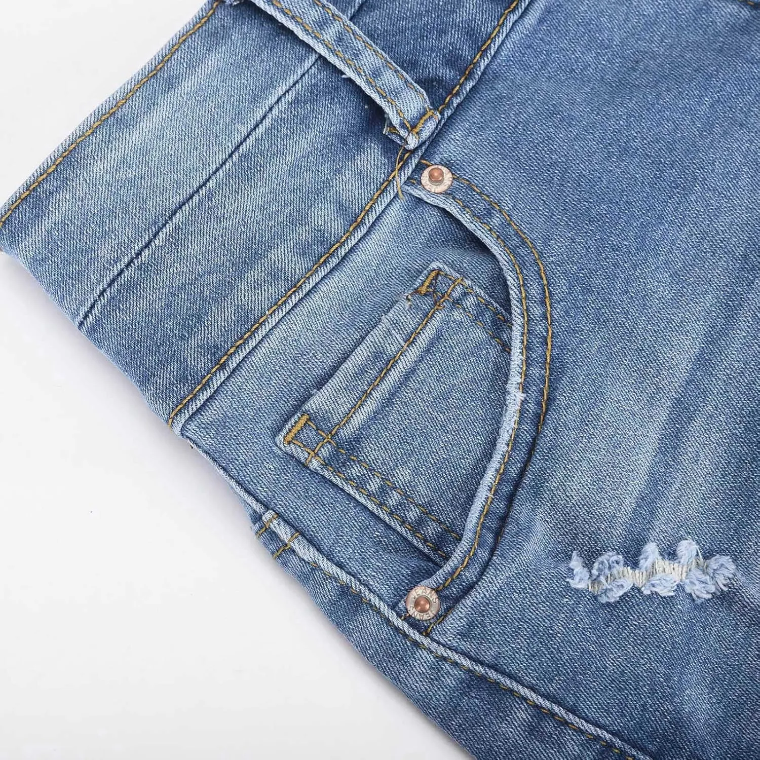 ZDRZK Womens Denim Shorts High Waisted Ripped Distressed Stretchy Jean Shorts with Pockets Dressy Casual Summer