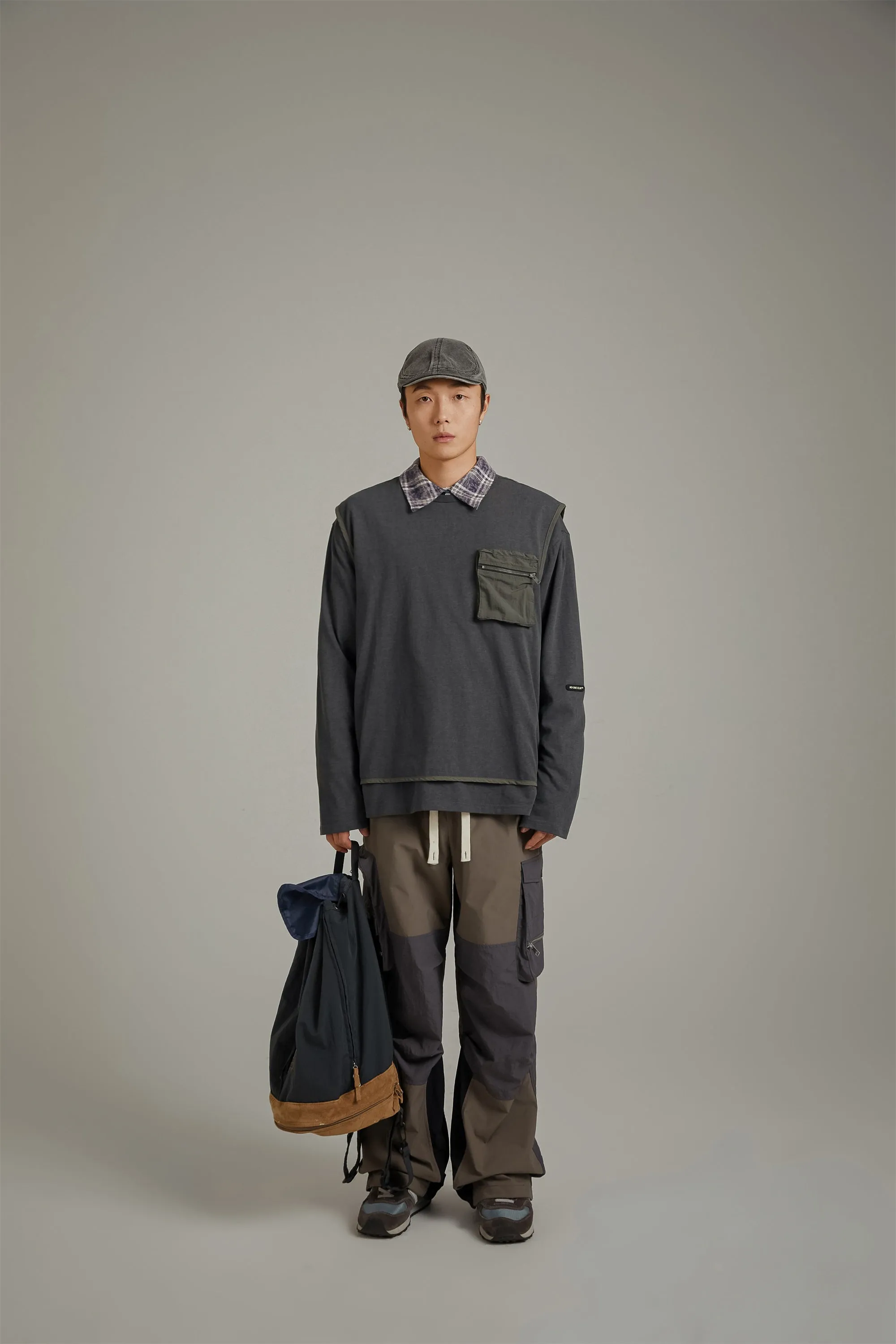 Zipper Pocket Layered T-Shirt