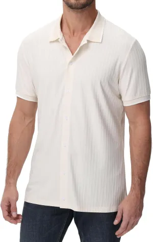 ZTN Mens Shirts Short Sleeve Casual Striped Summer Shirts Button Down Shirt for Men Beach Shirt