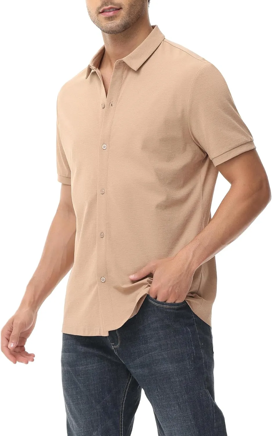 ZTN Mens Shirts Short Sleeve Casual Striped Summer Shirts Button Down Shirt for Men Beach Shirt