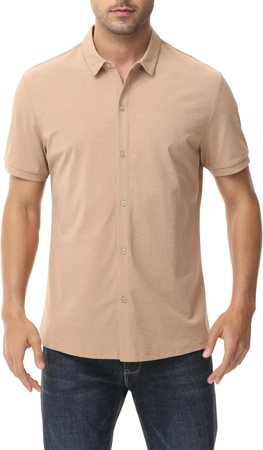 ZTN Mens Shirts Short Sleeve Casual Striped Summer Shirts Button Down Shirt for Men Beach Shirt